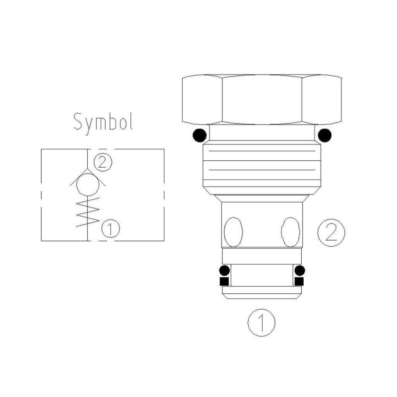 Poppet Type Check Valve CV08-21