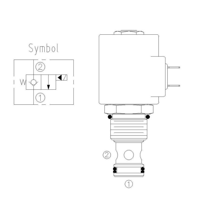 Solenoid Operated 2 Way 2 Position Normally Closed Poppet Type Valve SV12-20