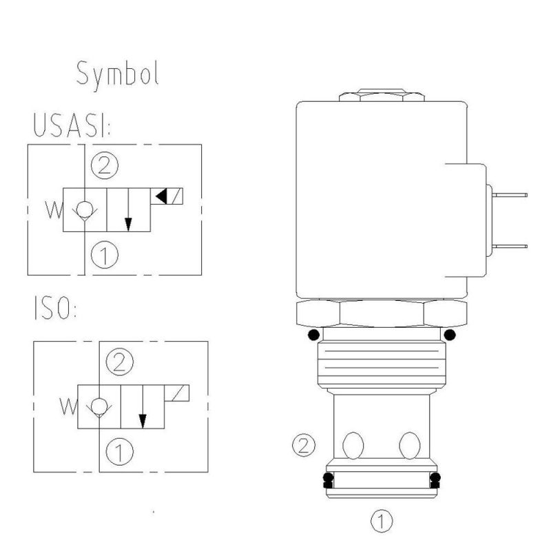 Solenoid Operated 2 Way 2 Position Normally Closed Poppet Type Valve SV16-20